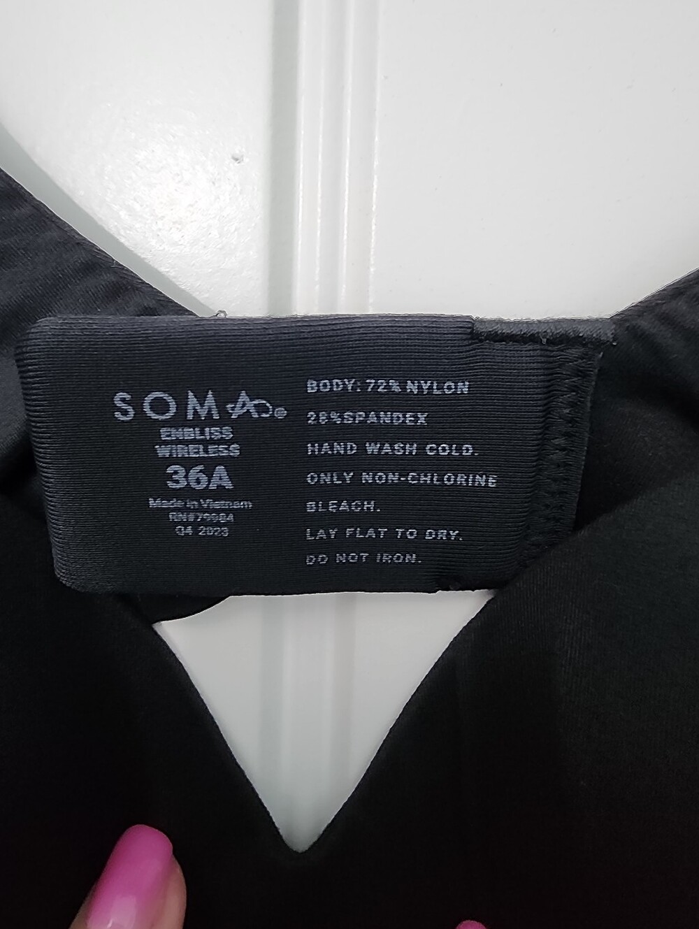Soma Enbliss Black Wireless Bra, 36 A - Picture 4 of 9